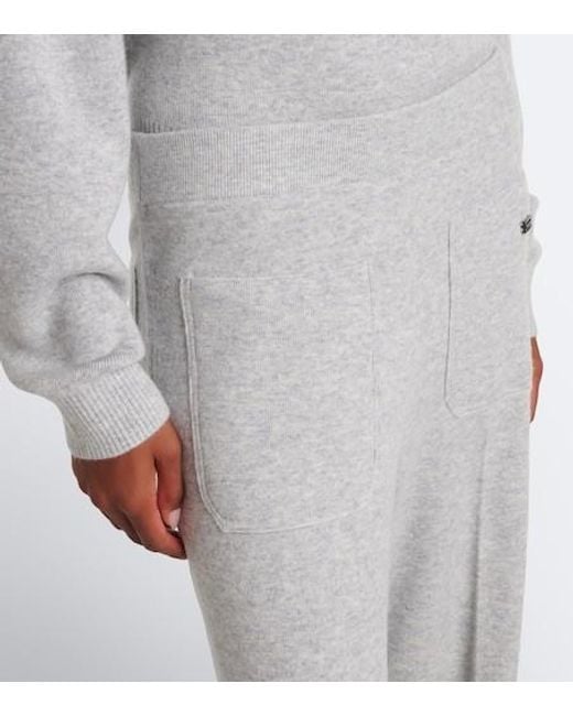 Victoria Beckham Gray Wool And Cashmere Wide-Leg Pants