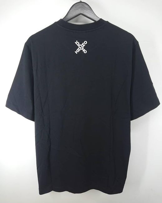 KENZO Black Crossed Logo Crew-Neck T-Shirt for men