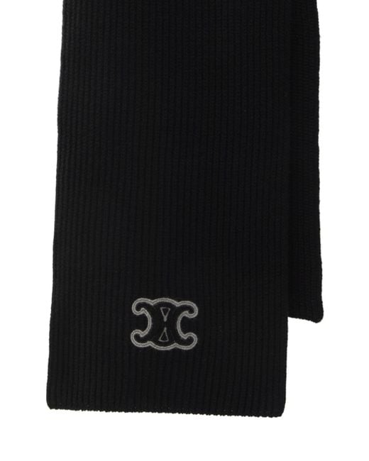 Céline Black Triomphe Scarf for men
