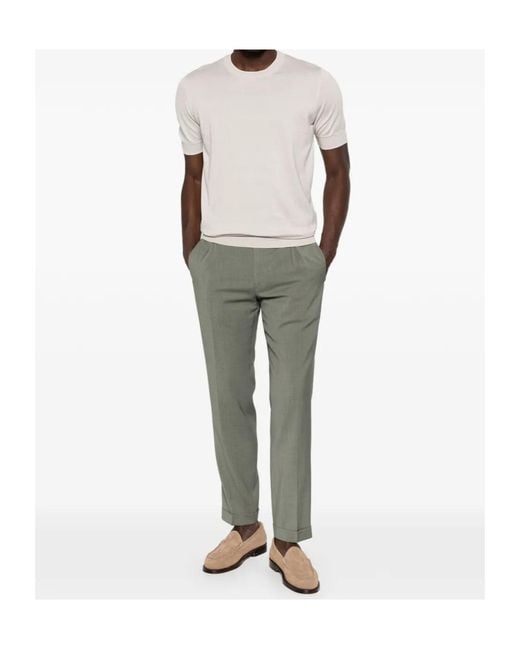 Brunello Cucinelli Pink Short Sleeved Ribbed Jumper for men
