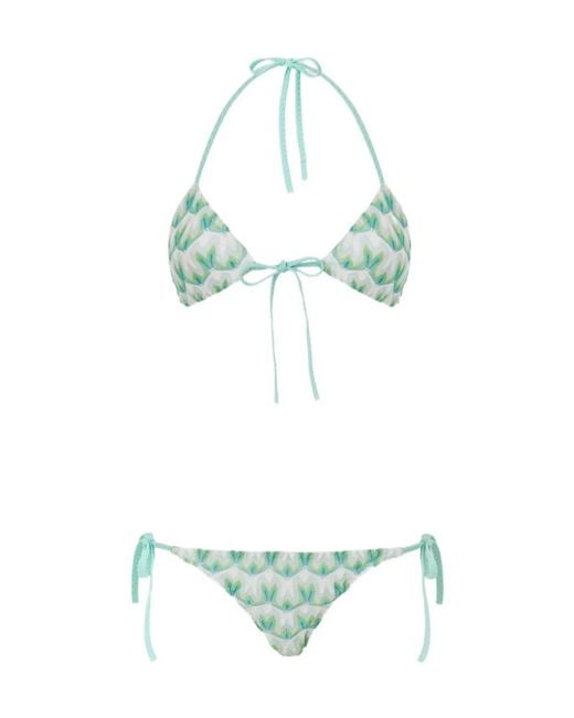 Missoni Green Patterned Triangle Bikini Set