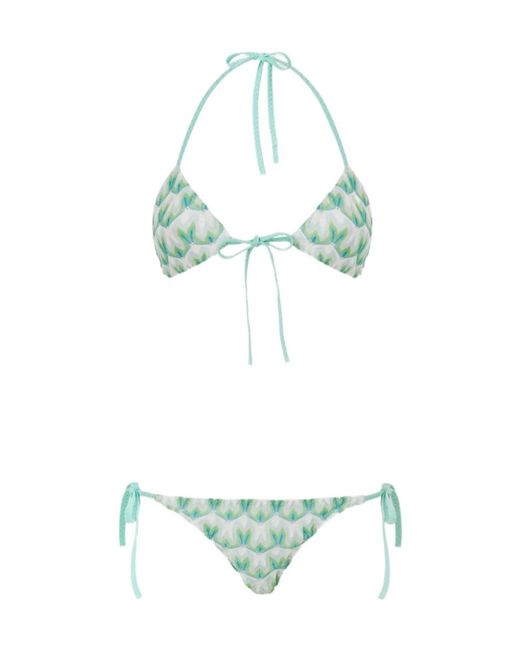 Missoni Green Patterned Triangle Bikini Set