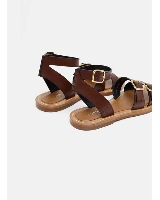 Céline Brown Round Toe Flat Sandals