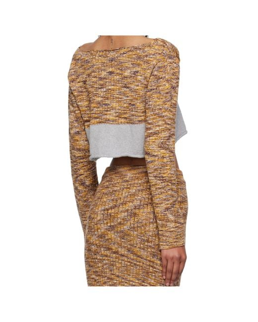 Baserange Brown Crew Neck Long Sleeve Sweater