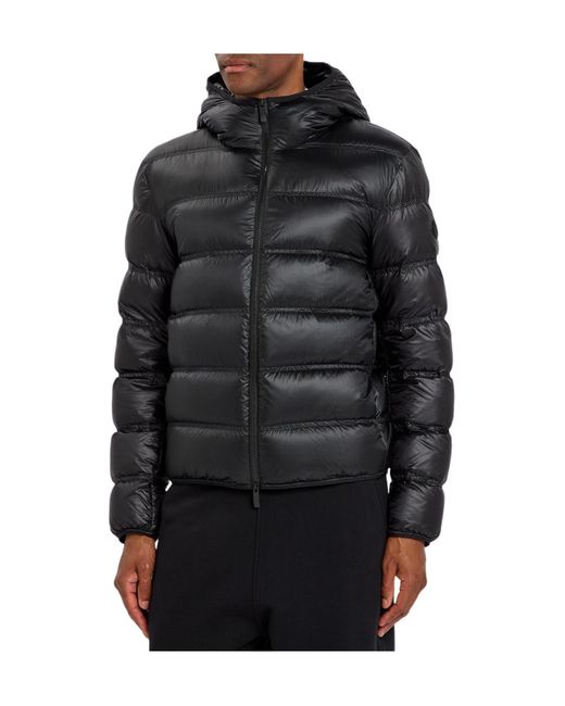 Moncler Black Hooded Padded Nylon Jacket for men