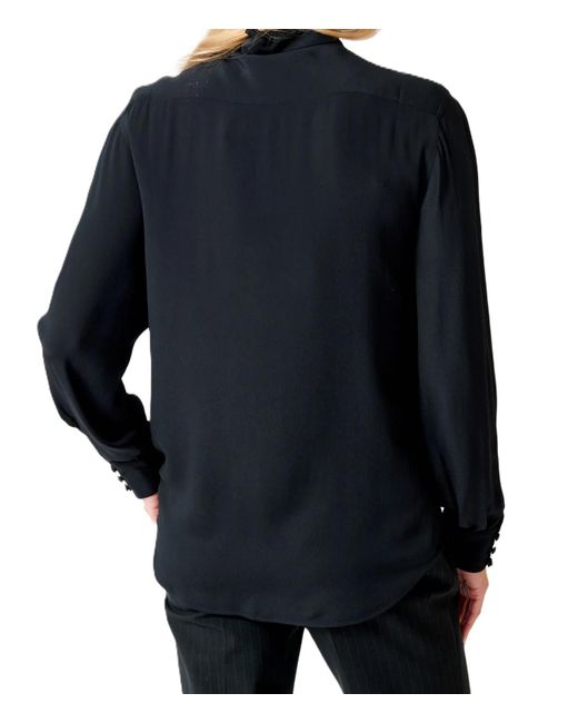 N°21 Blue Side Button Ruffle Blouse