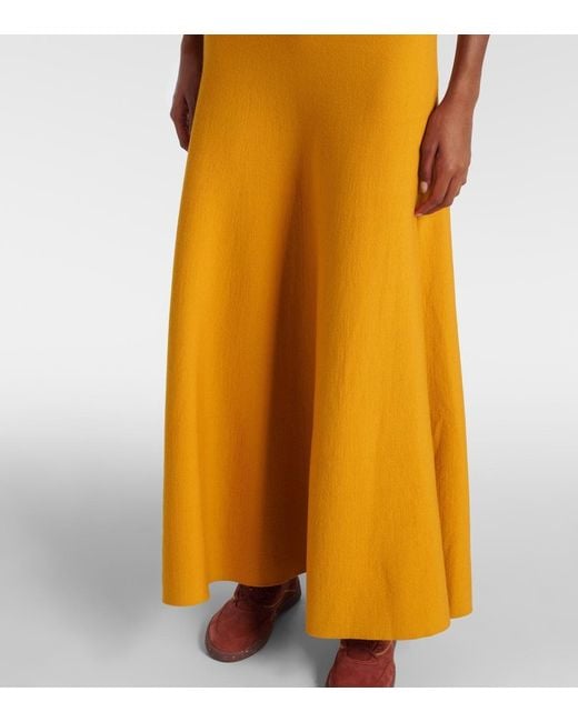 Gabriela Hearst Yellow Flaminius Colorblocked Wool Maxi Dress