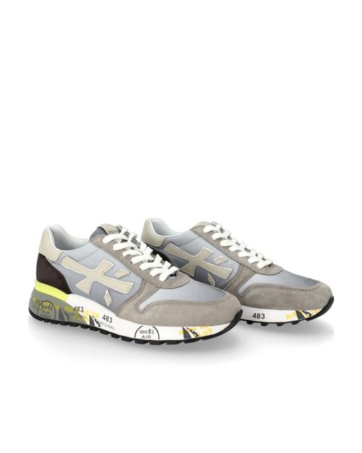Premiata White Mick Lace-Up Sneakers for men