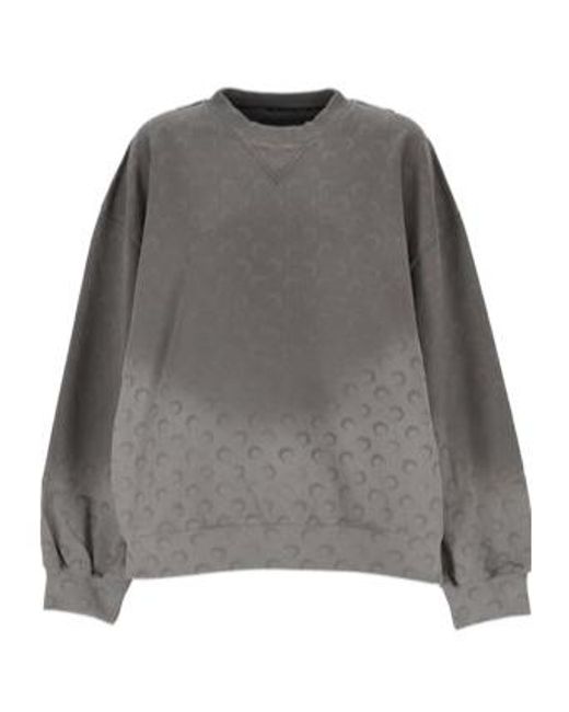 MARINE SERRE Gray Ombré-Effect Crew-Neck Sweatshirt for men