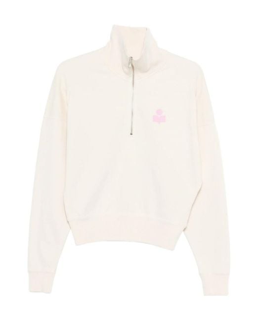 Isabel Marant White Isabel Marant Étoile Ross Stand-Up Collar Sweatshirt