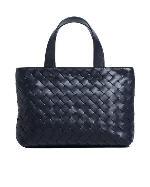Bottega Veneta Blue Mini Intrecciato Zipped Tote for men