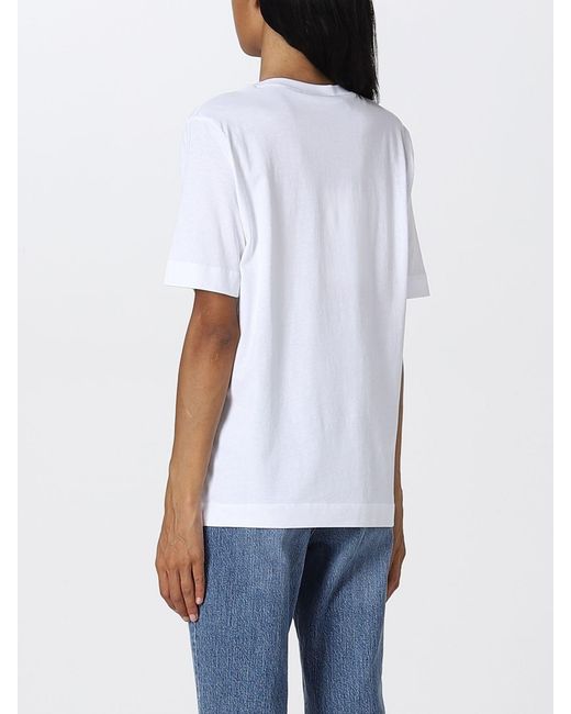 Moschino White Love Logo Printed Crewneck T-Shirt