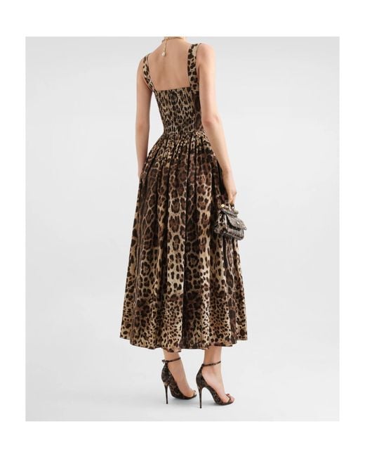 Dolce & Gabbana Multicolor Leo- Poplin Dress