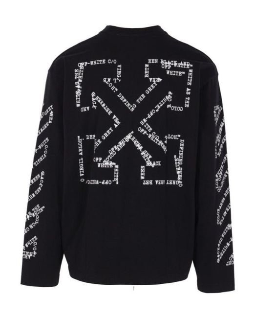 Off-White c/o Virgil Abloh Blue Crewneck Long-Sleeved T-Shirt for men