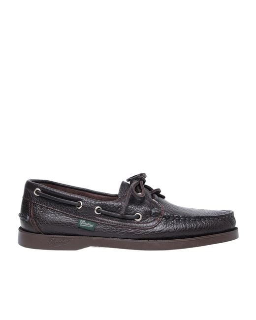 Paraboot Black Barth Boat Shoes for men