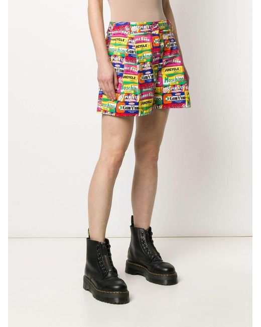 Moschino Multicolor Pattern Printed Shorts