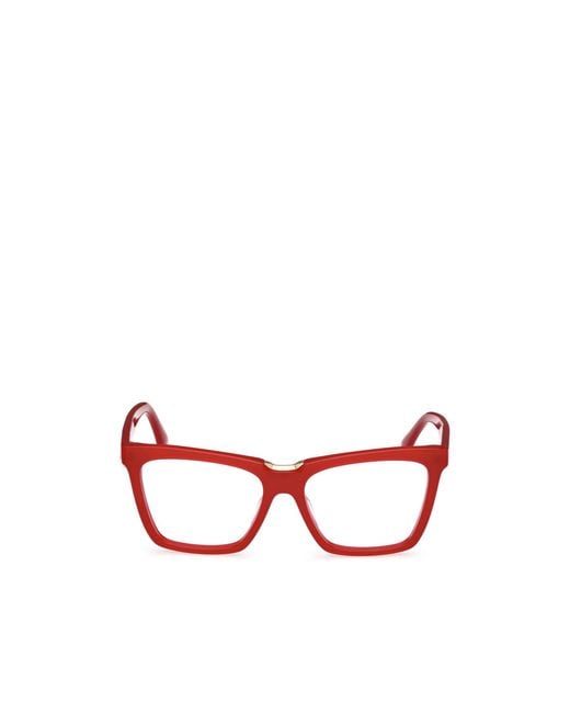Max Mara Red Rectangle-Frame Glasses