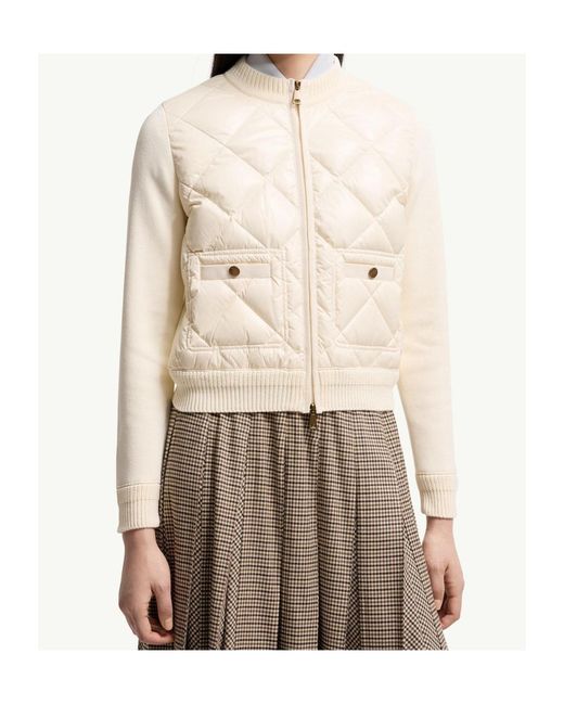 Moncler Natural Logo Patch Padded Cardigan