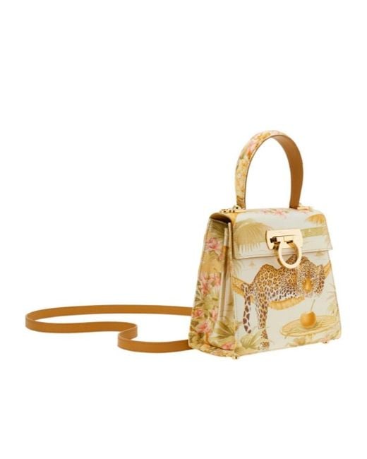 Ferragamo Natural Iconic Top Handle (S)