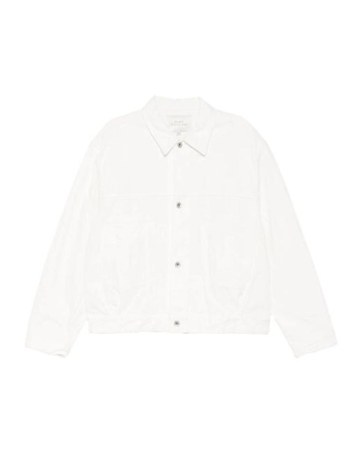 Studio Nicholson White Button-Up Denim Jacket for men