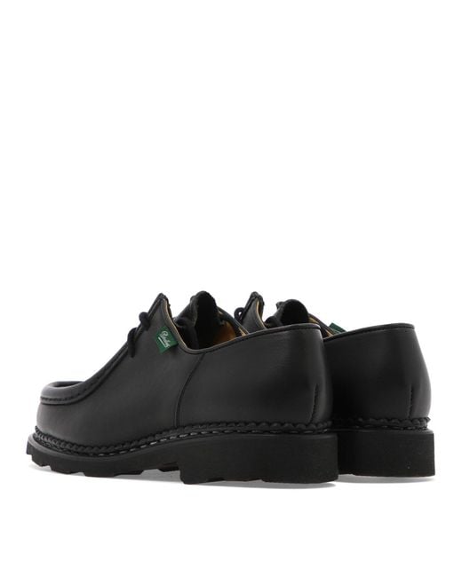 Paraboot Black Lace-Up Moccasins