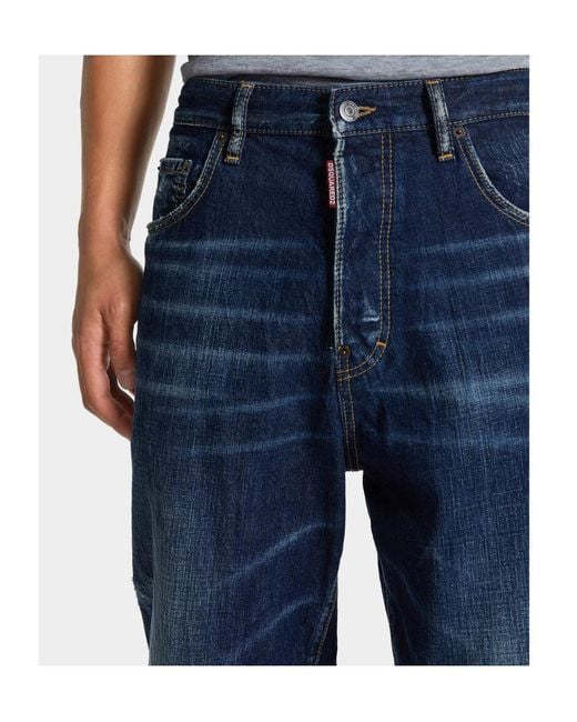 DSquared² Blue Be Cool Be Nice Wash Loose Jeans for men