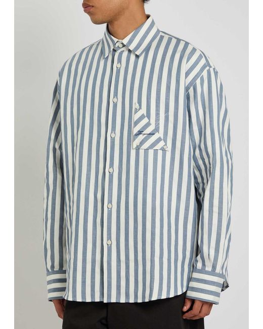 Jacquemus Blue Striped Shirt for men