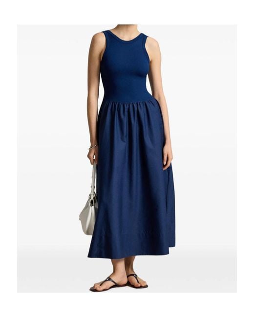 Polo Ralph Lauren Blue Sleeveless A-Line Maxi Dress