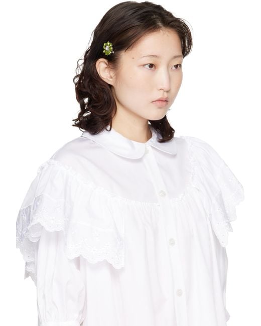 Simone Rocha Green Mini Heartbloom Hair Clip