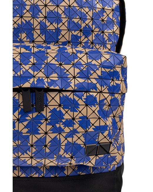 Issey Miyake Blue Geometric Pattern Backpack for men