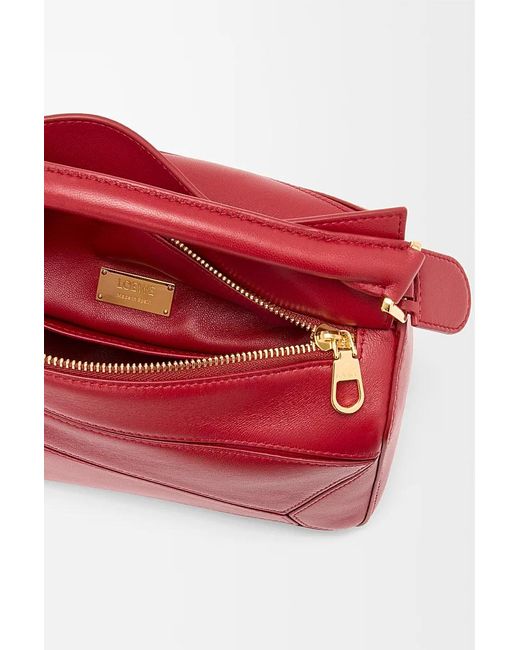 Loewe Red Small Featherlight Puzzle Bag
