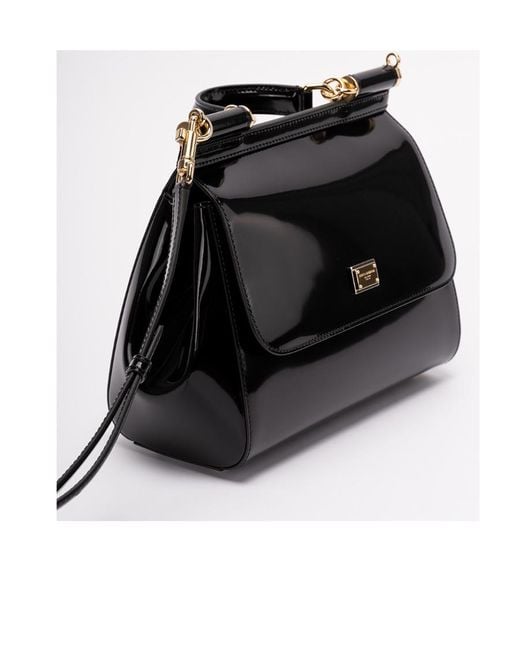 Dolce & Gabbana Black Logo-Plaque Small Sicily Bag