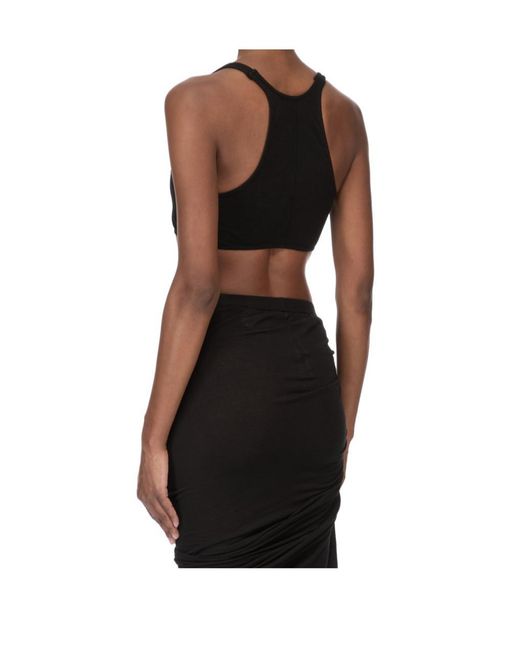 Rick Owens Black Square Neckline Top