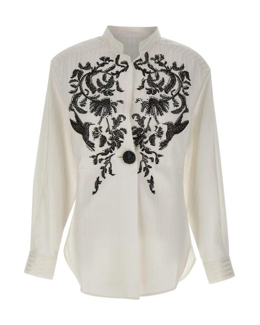 JACQUES WEI White Long Sleeve Casual Jacket
