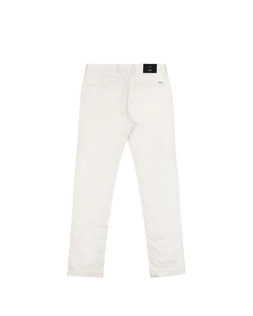 Boss White Logo Casual Pants for men