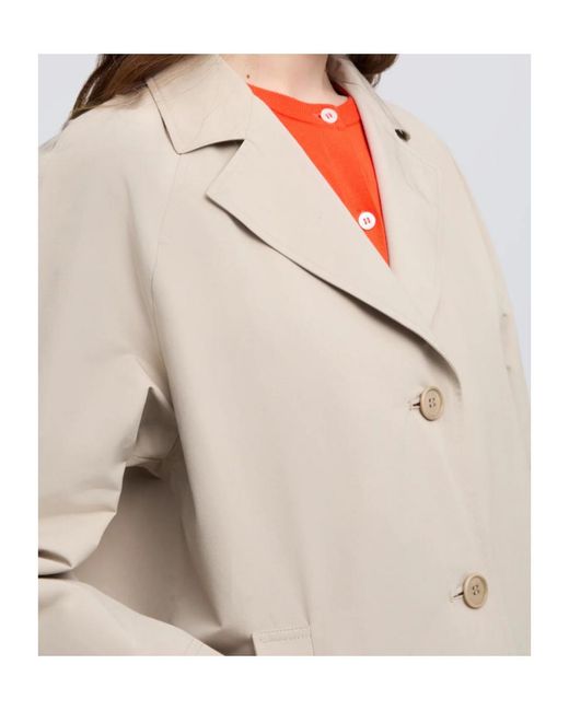 Aspesi Natural Collared Long-Sleeved Raincoat