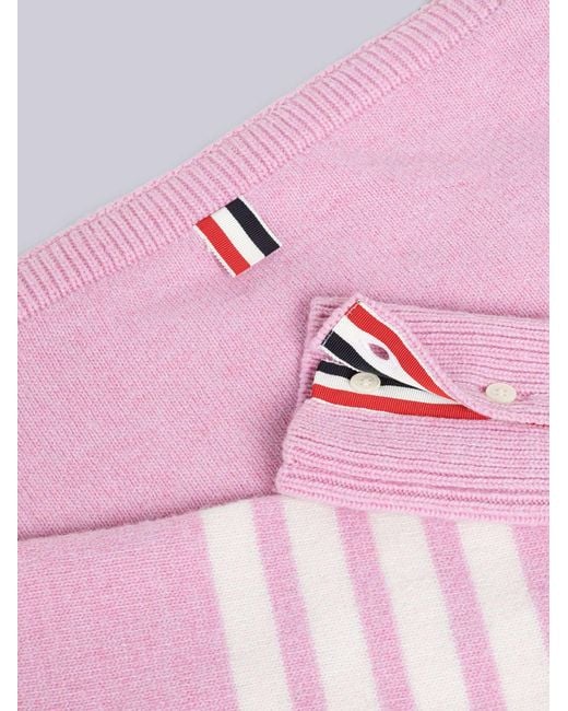 Thom Browne Pink 4-Bar Striped Zipped Crossbody Bag for men