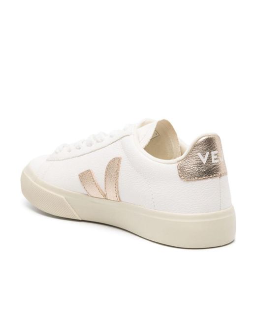 Veja White Campo Chromefree Lace-Up Sneakers