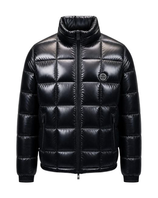 ARMANI EXCHANGE Black Long-Sleeve Stand-Collar Padded Jacket for men