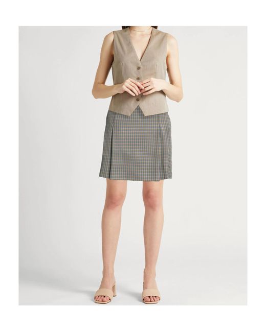 Tory Burch Gray Plaid Skirt