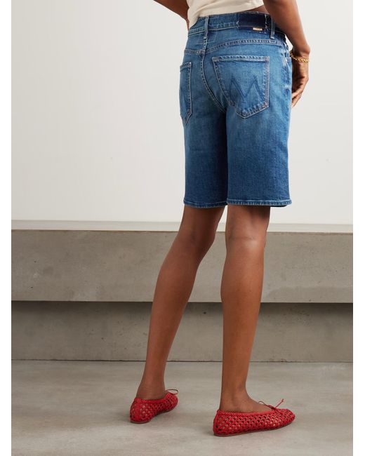 Mother Blue Undercover Bermuda Denim Shorts