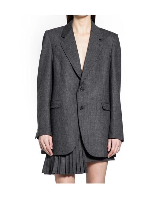 Coperni Gray Single-Breasted Long Sleeve Suit Jacket