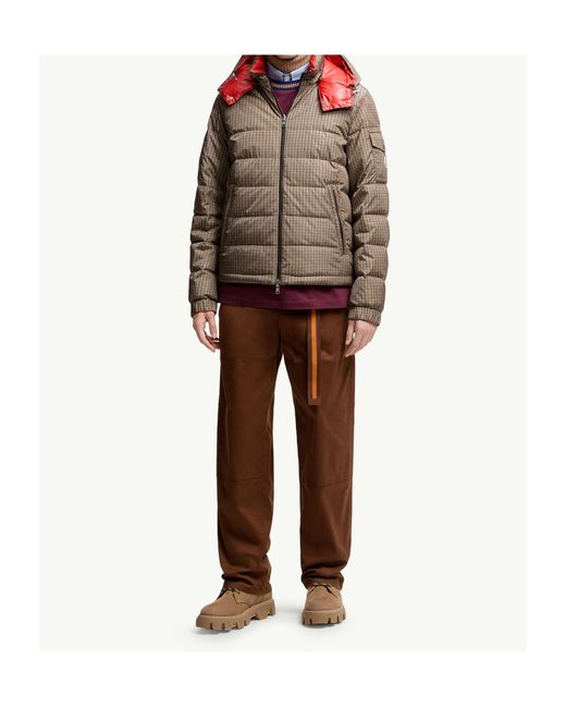 Moncler Brown Logo Patch Straight-Leg Trousers for men
