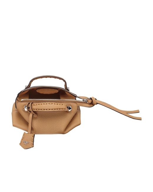 Fendi Brown By The Way Soft Mini Selleria Shoulder Bag