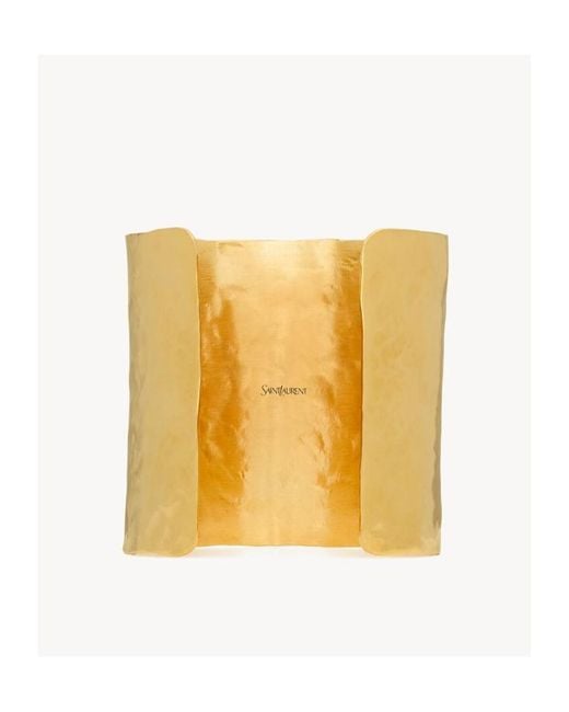 Saint Laurent Metallic Cassandre Open Cuff