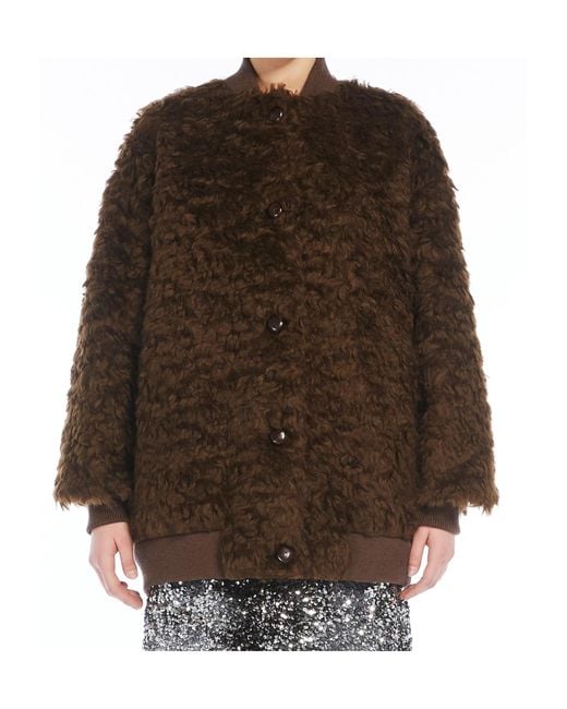 Weekend by Maxmara Brown Teddy Bomber Jacket