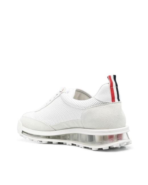 Thom Browne White Tech Lace-Up Sneakers