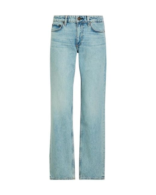 Rag & Bone Blue Straight-Leg Jeans