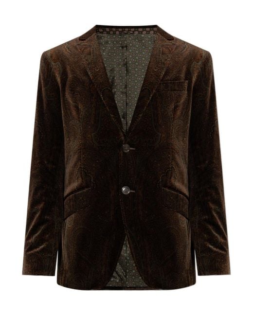 Etro Black Single-Breasted Jacket for men