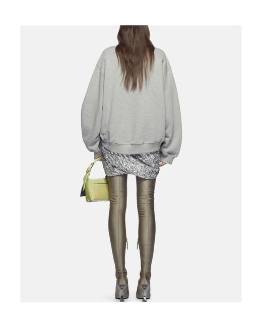 The Attico Gray The All-Over Sequinned Mini Skirt